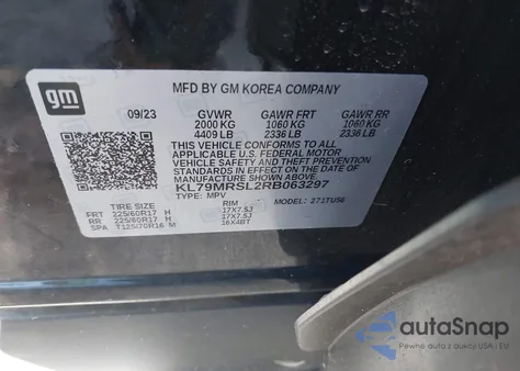 2024 Chevrolet Trailblazer Awd Lt from USA, damaged, VIN KL79MRSL2RB063297